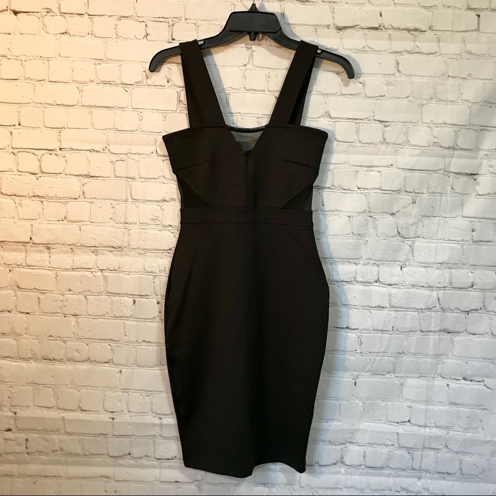 French Connection body con mesh cut out dress